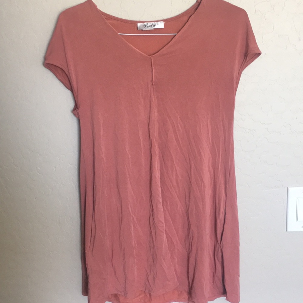 Size small dark pink dress with pockets